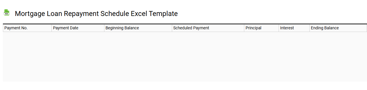 Mortgage loan repayment schedule Excel template