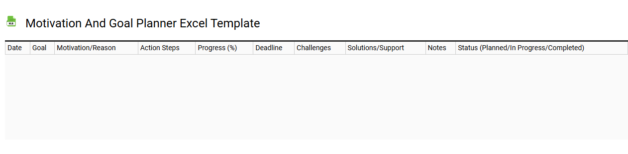Motivation and goal planner Excel template