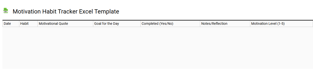 Motivation habit tracker Excel template