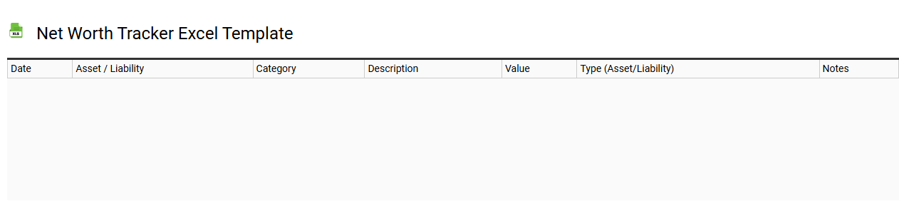 Net worth tracker Excel template