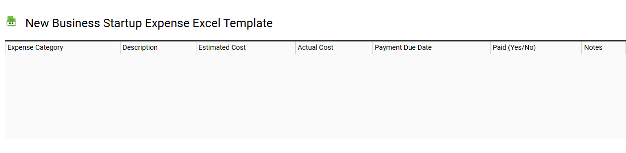 New business startup expense Excel template
