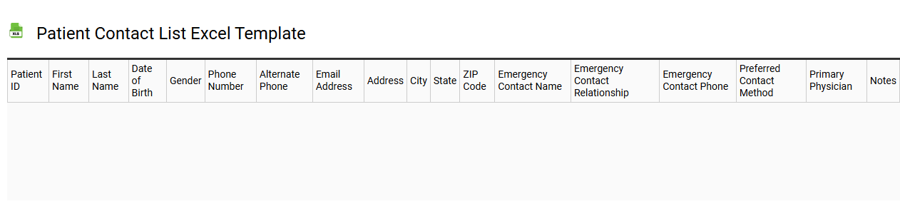 Patient contact list Excel template