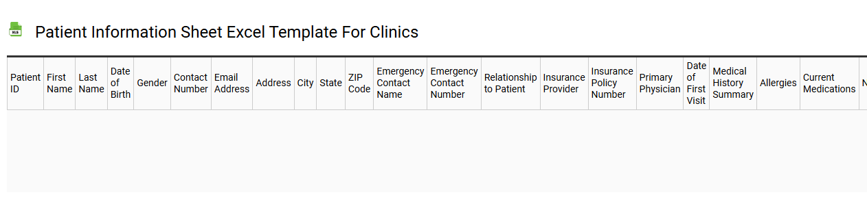 Patient information sheet Excel template for clinics