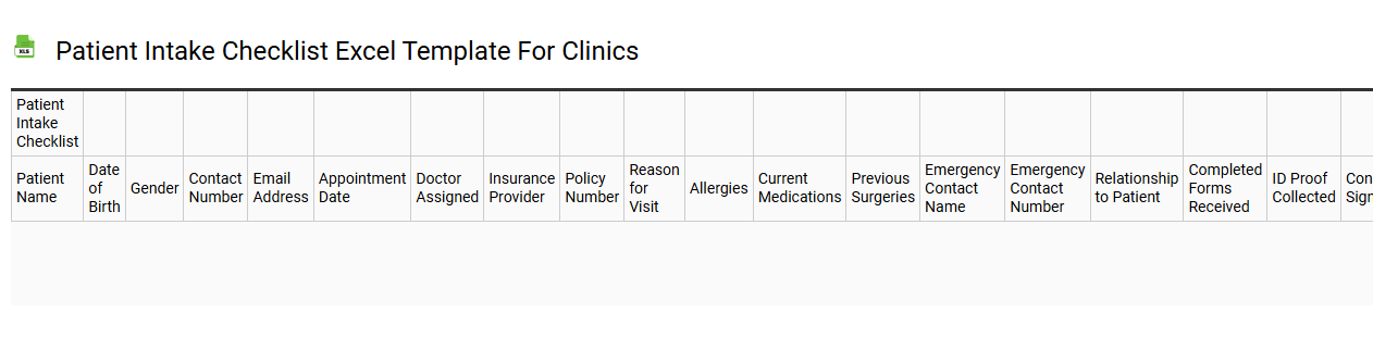 Patient intake checklist Excel template for clinics
