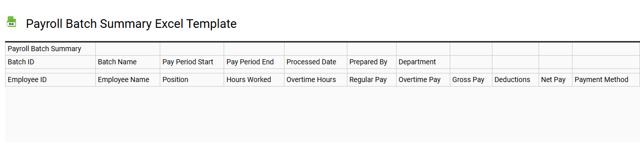Payroll batch summary Excel template