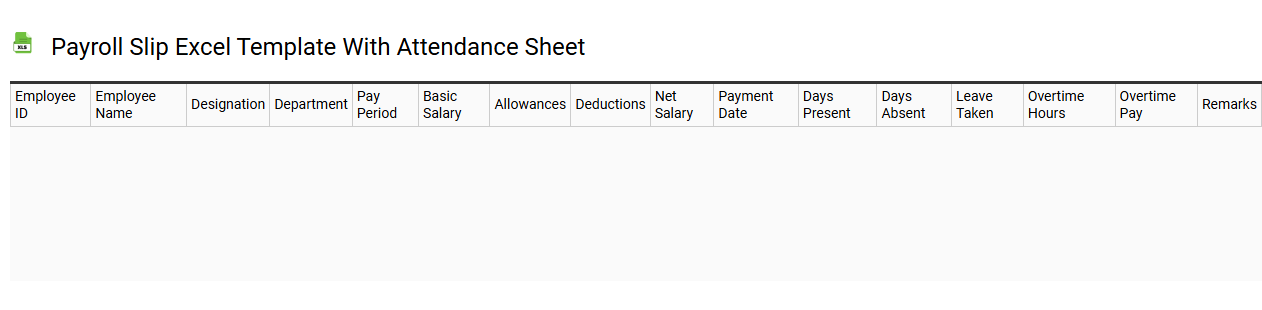 Payroll slip Excel template with attendance sheet