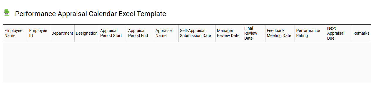 Performance appraisal calendar Excel template