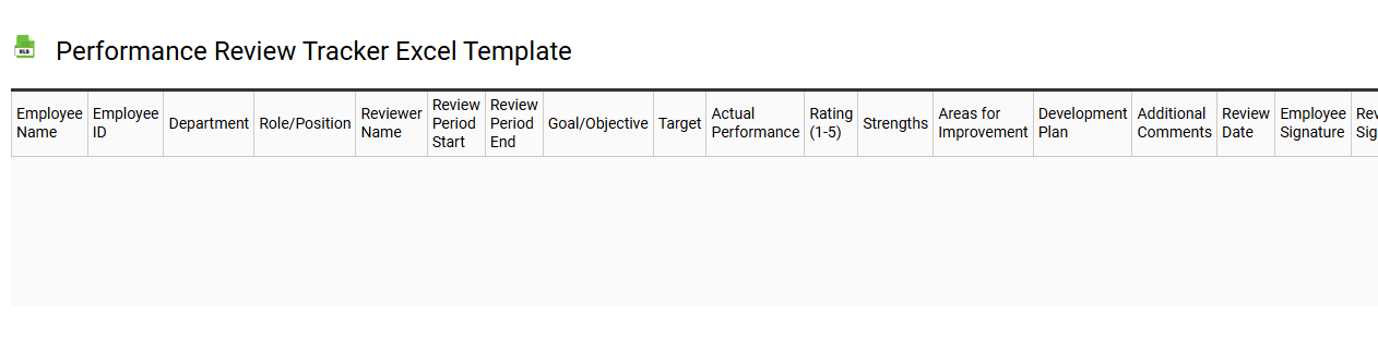 Performance review tracker Excel template
