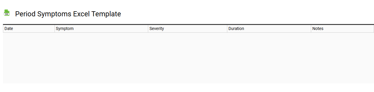 Period symptoms Excel template