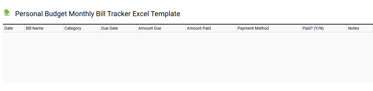 Personal budget monthly bill tracker Excel template