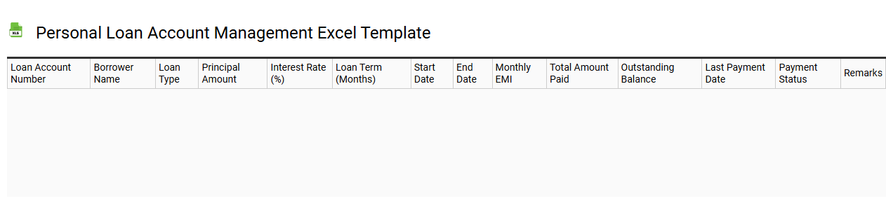 Personal loan account management Excel template