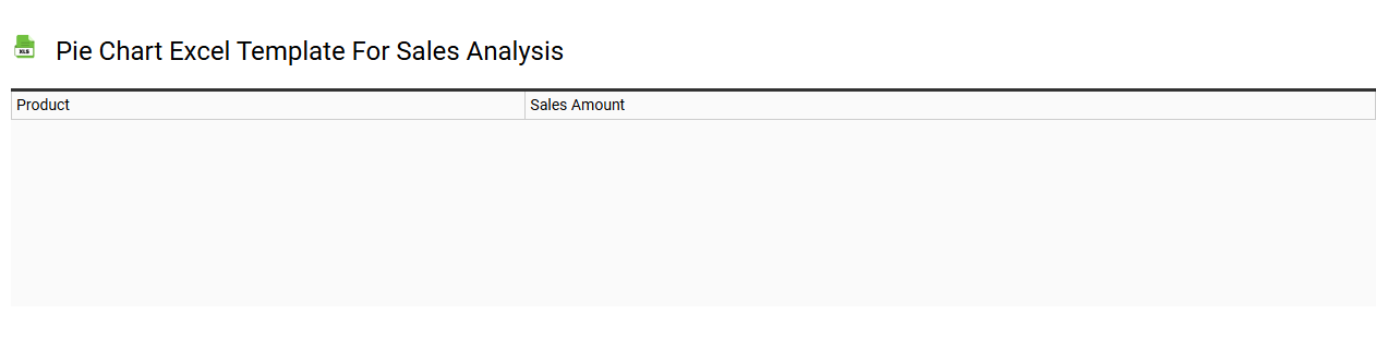 Pie chart Excel template for sales analysis