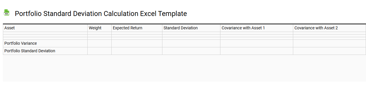 Portfolio standard deviation calculation Excel template