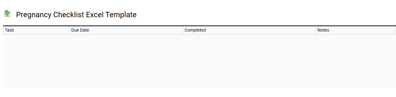 Pregnancy checklist Excel template