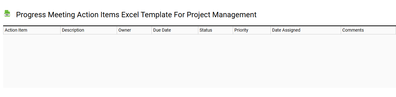 Progress meeting action items Excel template for project management