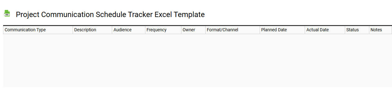 Project communication schedule tracker Excel template