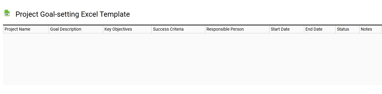 Project goal-setting Excel template