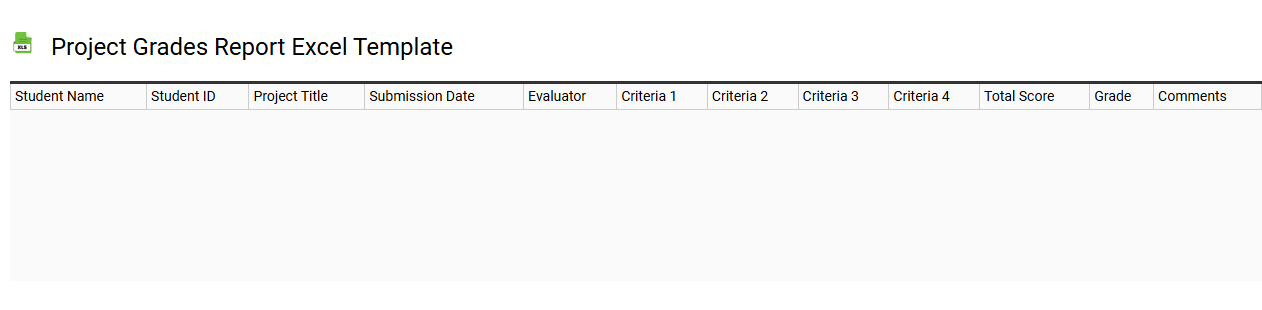 Project grades report Excel template