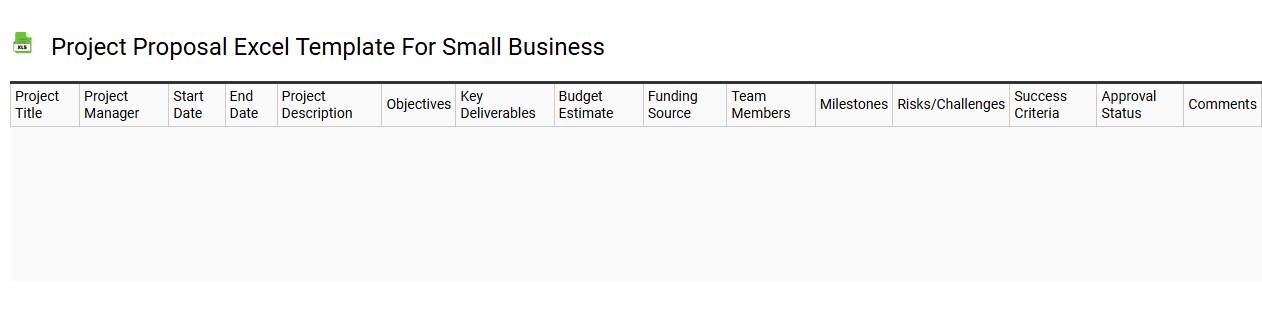 Project proposal Excel template for small business