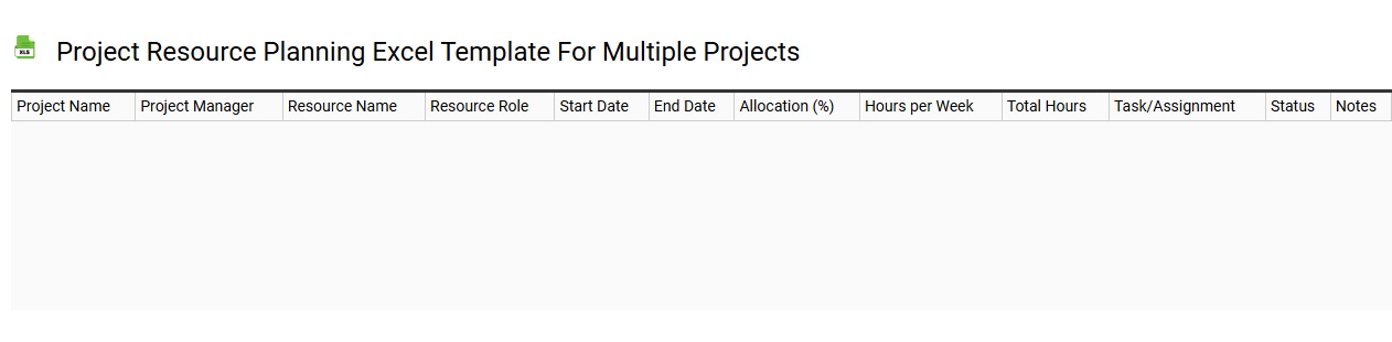 Project resource planning Excel template for multiple projects