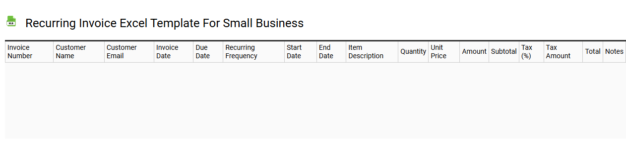 Recurring invoice Excel template for small business