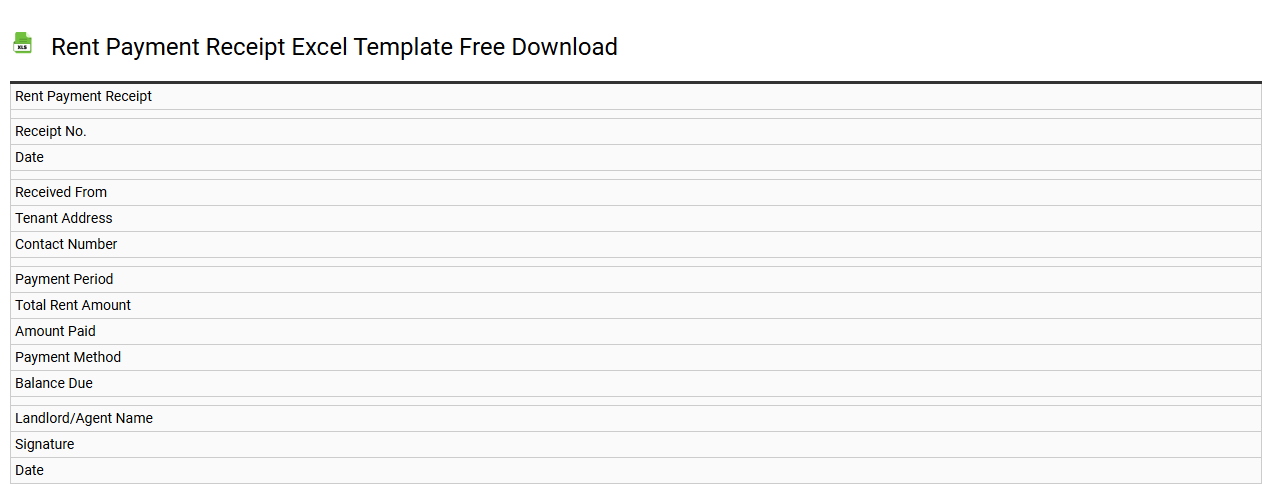 Rent payment receipt Excel template free download