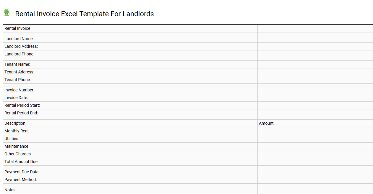 Rental invoice Excel template for landlords