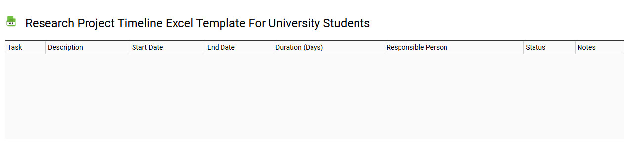 Research project timeline Excel template for university students