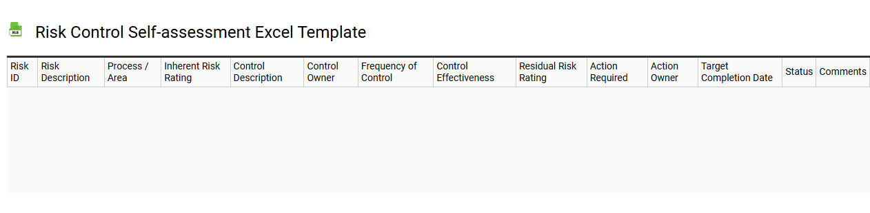 Risk control self-assessment Excel template