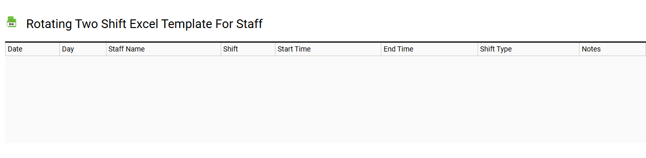 Rotating two shift Excel template for staff