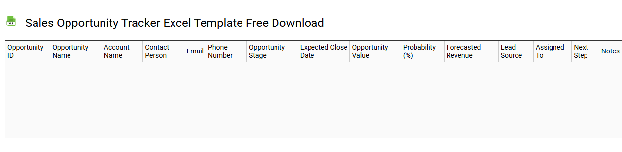Sales opportunity tracker Excel template free download