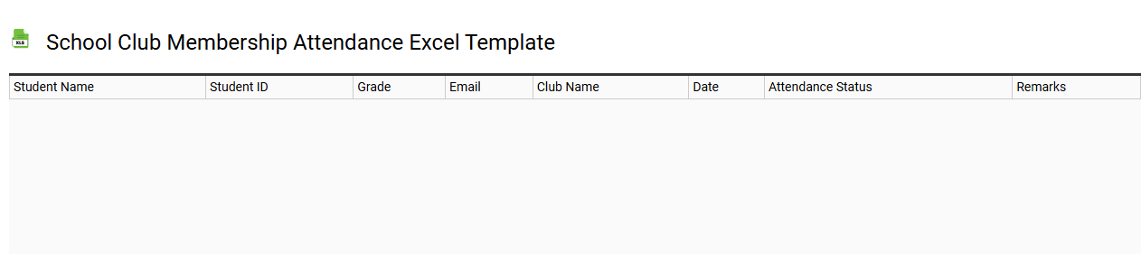 School club membership attendance Excel template