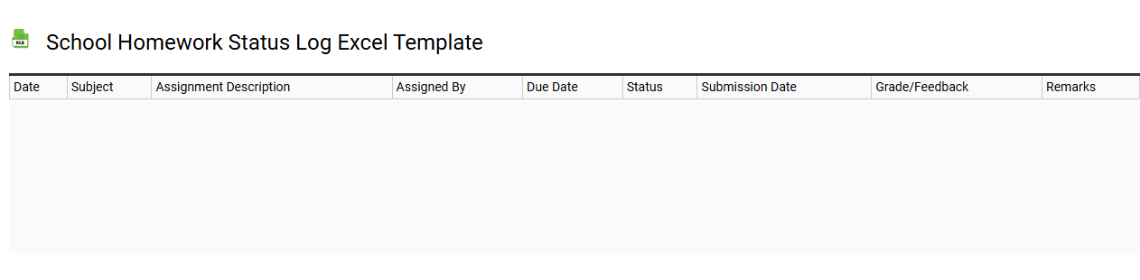 School homework status log Excel template
