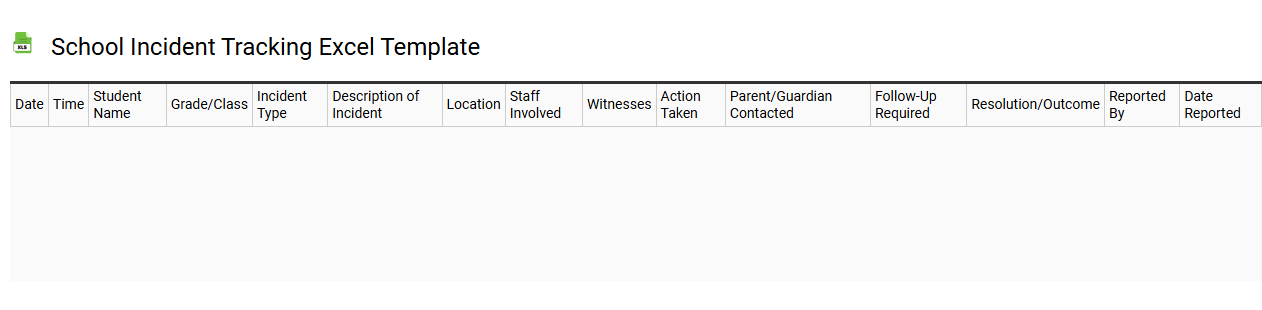 School incident tracking Excel template