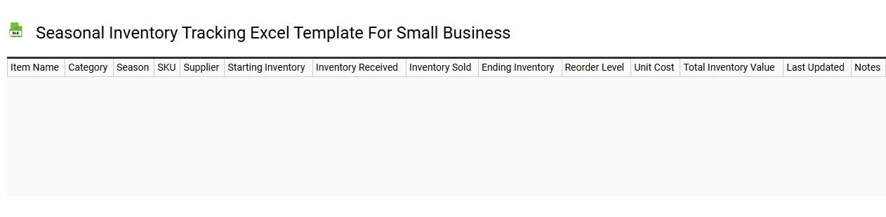 Seasonal inventory tracking Excel template for small business