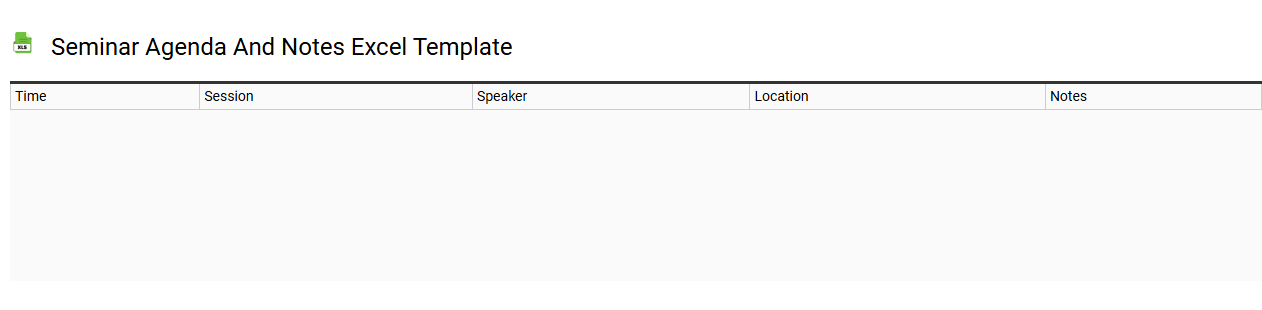 Seminar agenda and notes Excel template