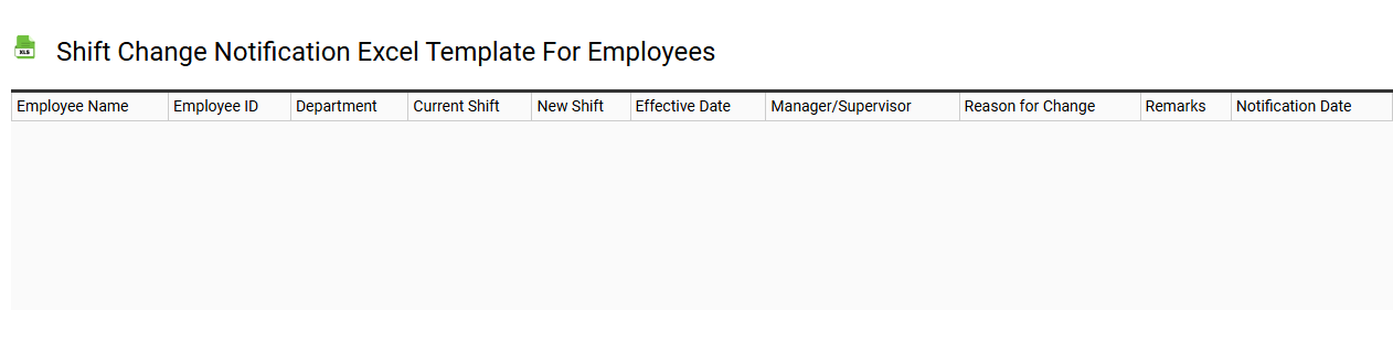 Shift change notification Excel template for employees