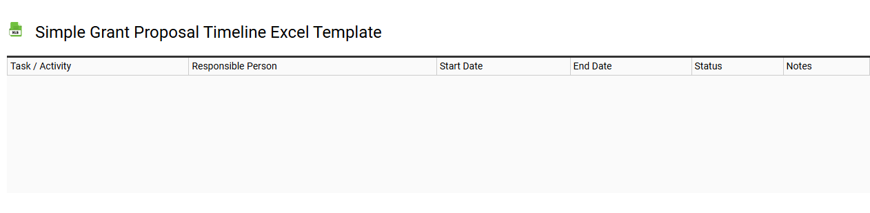 Simple grant proposal timeline Excel template