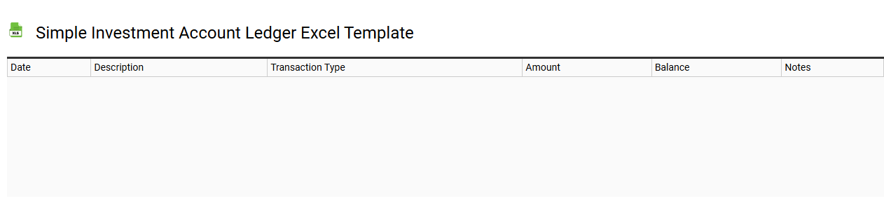 Simple investment account ledger Excel template