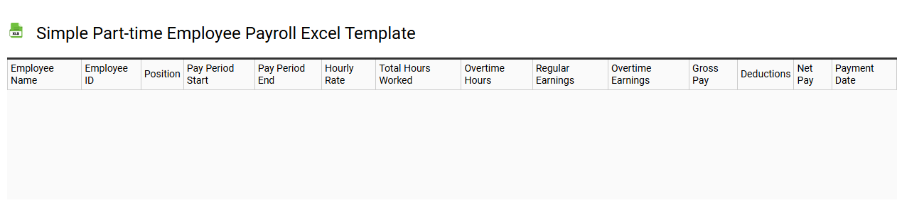 Simple part-time employee payroll Excel template
