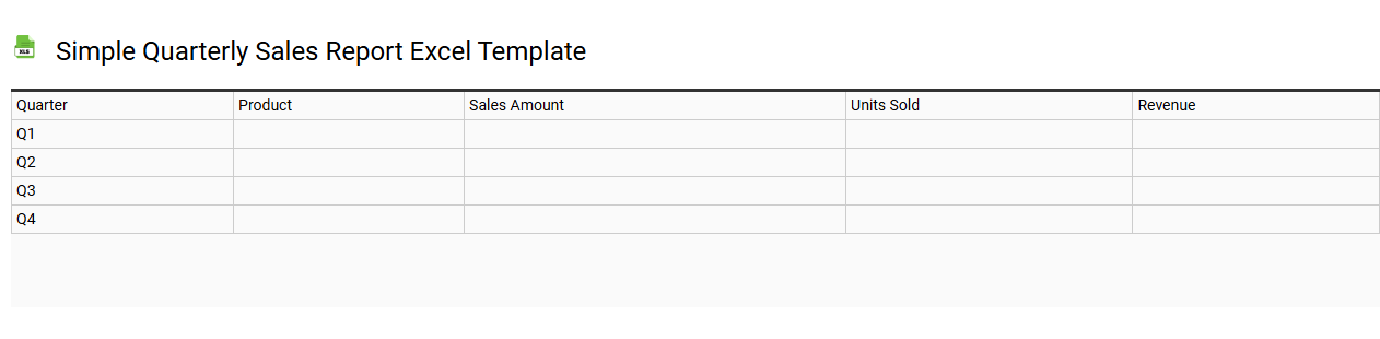 Simple quarterly sales report Excel template