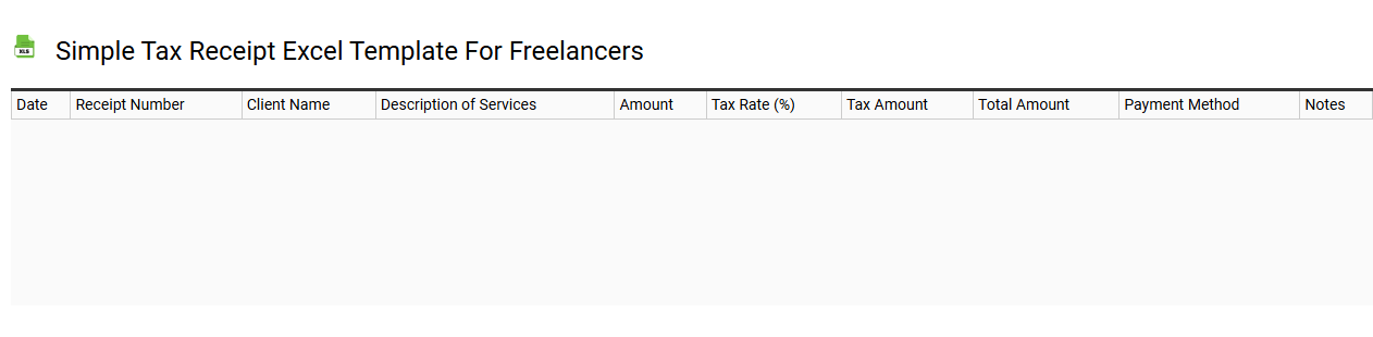 Simple tax receipt Excel template for freelancers