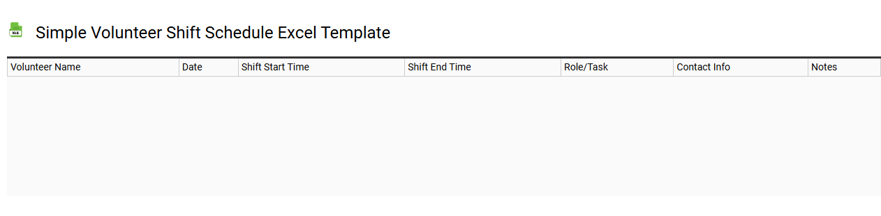 Simple volunteer shift schedule Excel template