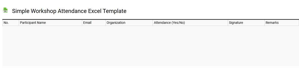 Simple workshop attendance Excel template
