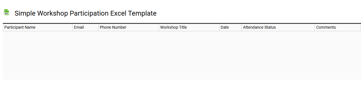 Simple workshop participation Excel template