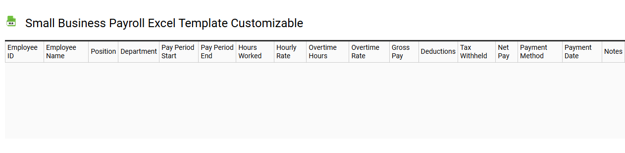 Small business payroll Excel template customizable
