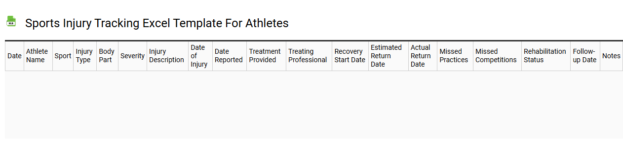 Sports injury tracking Excel template for athletes