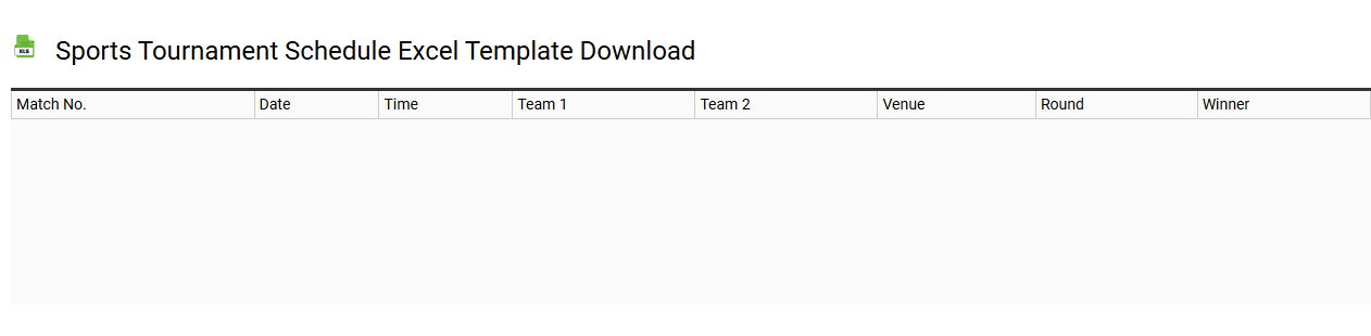 Sports tournament schedule Excel template download
