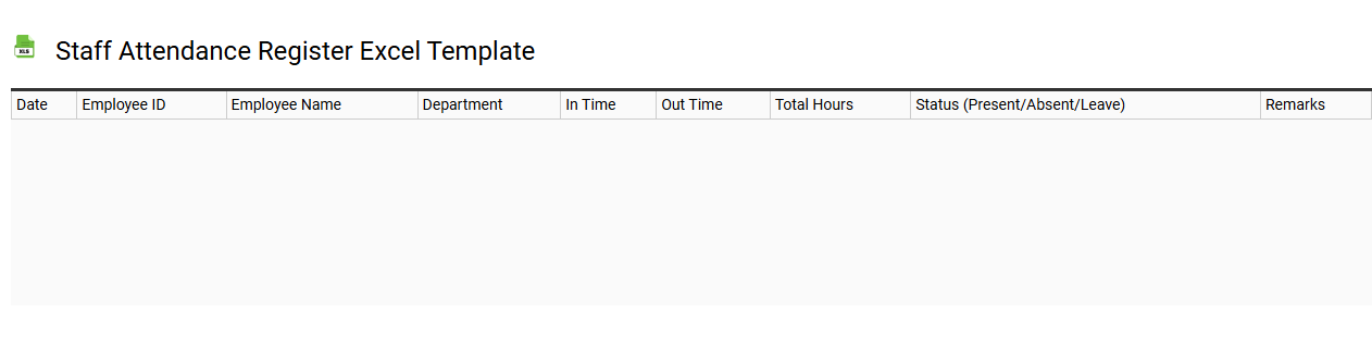 Staff attendance register Excel template