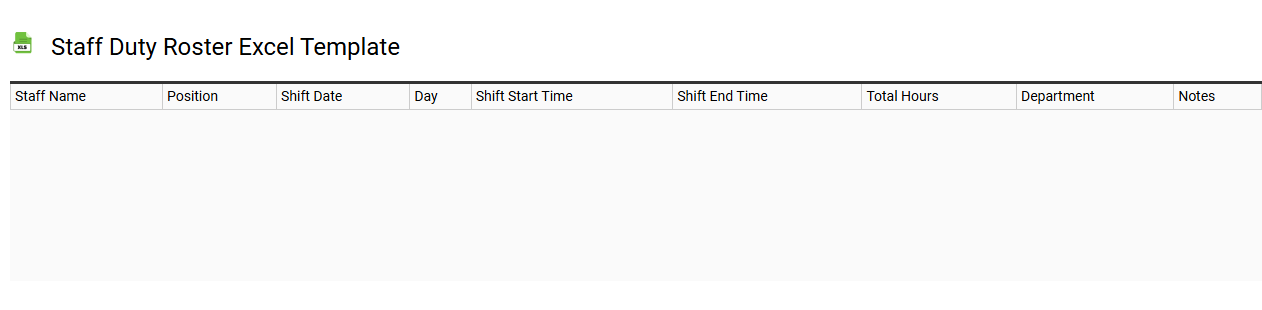 Staff duty roster Excel template